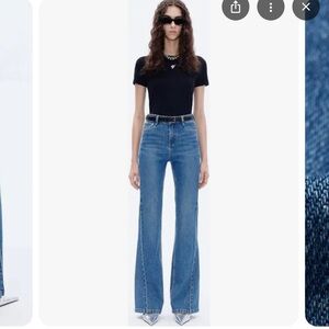 MID WAIST FLARED JEANS